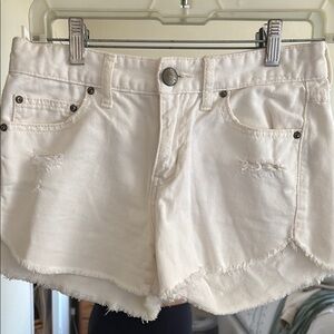 Free people white/cream Denim Shorts